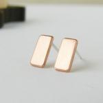 Geometric Earrings . Small Copper Studs