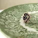 Rose Coctail Ring . Copper And Silver . Modern..