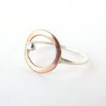 Sterling Silver And Copper Circle . Simple..