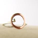 Sterling Silver And Copper Circle . Simple..