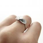 Sterling Silver And Gold Ring . Delicate Organic..