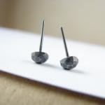 Small Faceted Studs . Black Oxidized Sterling..
