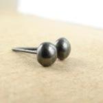 Small Silver Studs . Black Oxidized Sterling..