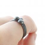 Silver Pebble Stacking Rings . Black Oxidized ...