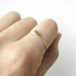 Simple Minimalist Ring. Gold Brass Leaf And Silver..