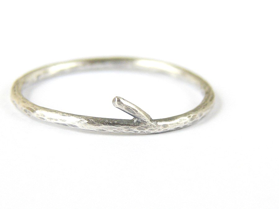 Branch Ring. Simple Minimalist Sterling Silver Ring.